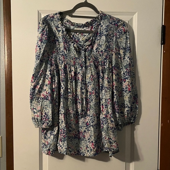 Wonderly Floral Blouse - Blue and Pink - Picture 1 of 4